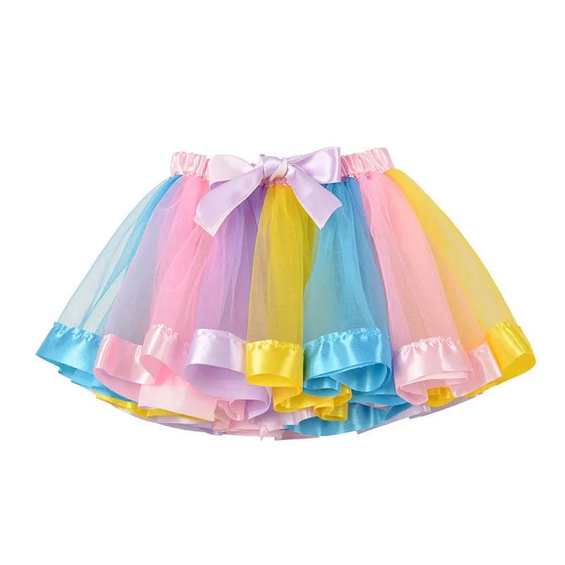 Girls Tulle Skirt Summer Baby Rainbow Tutus With Unicorn Hairband Children Pettiskirt Baby Skirts Tulle Christmas Tutus Ballet