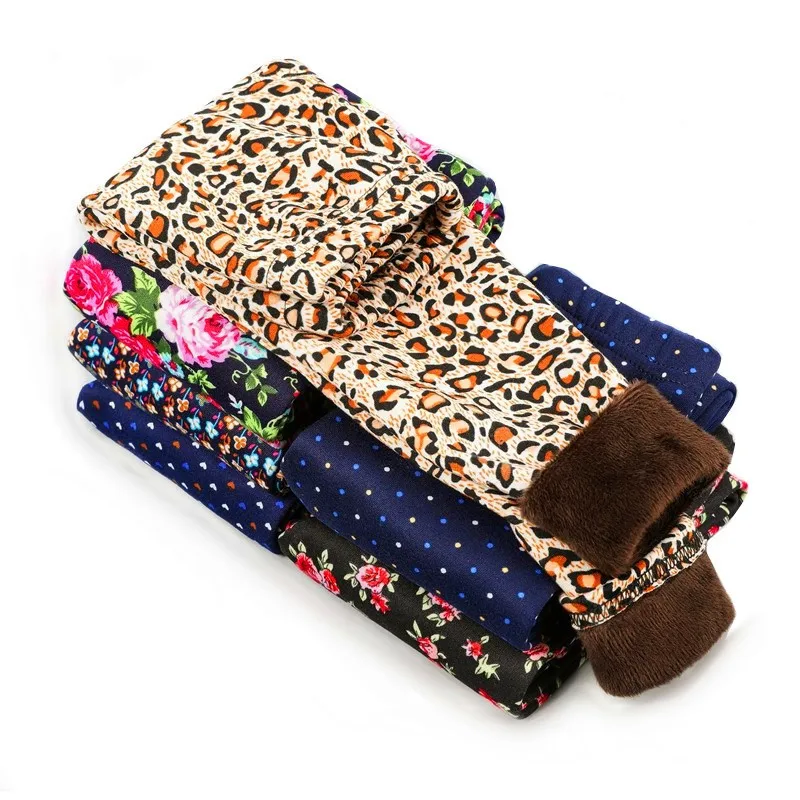 От 2 до 10 лет Детские плотные леггинсы для девочек Сезон осень зима Бархатные