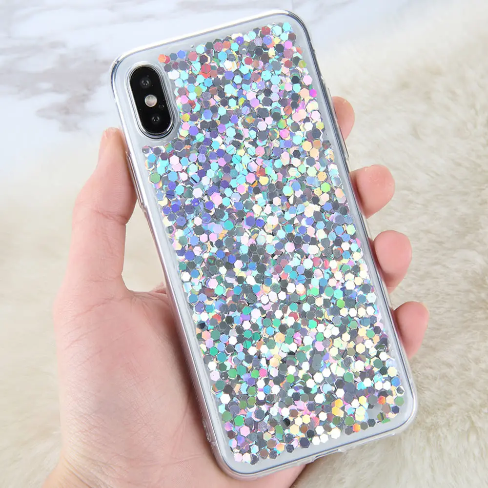 L-FADNUT эффектный Блестящий блестящий чехол для iPhone Xr X Xs 11 Pro Max 7 8 6S 6 Plus 5 5S SE милый