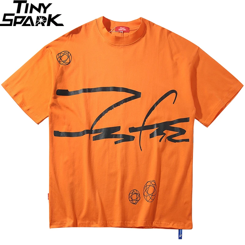 Футболка в стиле хип-хоп с принтом виде букв уличная футболка большого размера