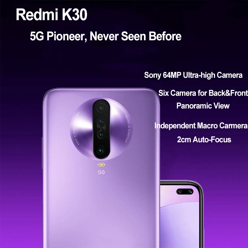 Оригинальный Смартфон Xiaomi Redmi K30 8 ГБ 256 5G восьмиядерный смартфон Snapdragon 765G 6 67 дюйма