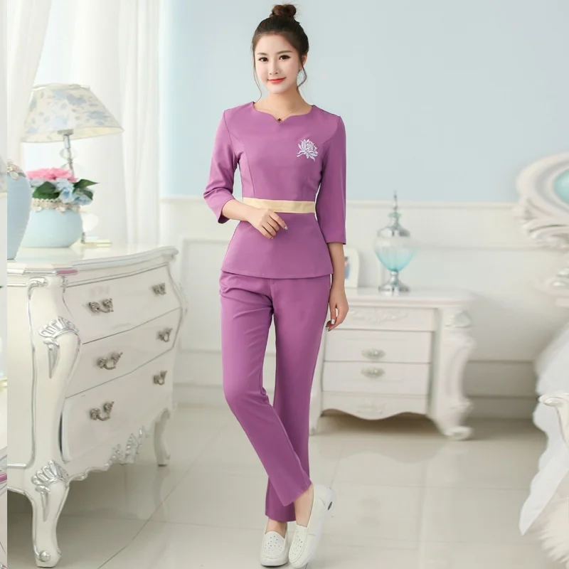 Женская мода скрабы набор красоты салон косметолога Униформа спа туника костюм