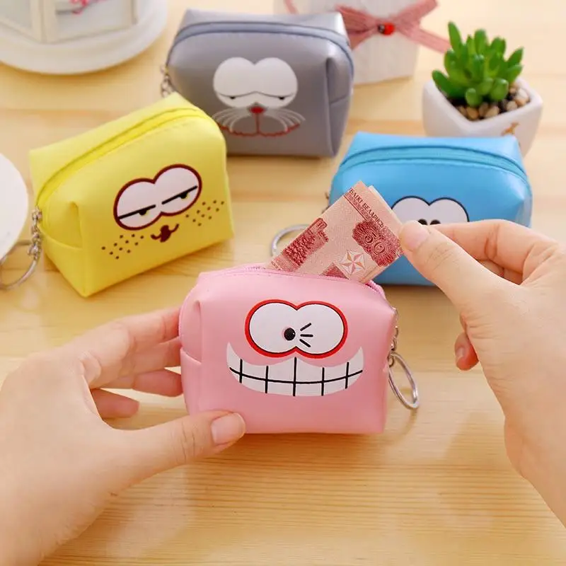 

eTya Cartoon Women Kids Coin Purse PU Leather Small Mini Key Wallet Holder Girl Zipper Pouch Clutch Children's Change Purses