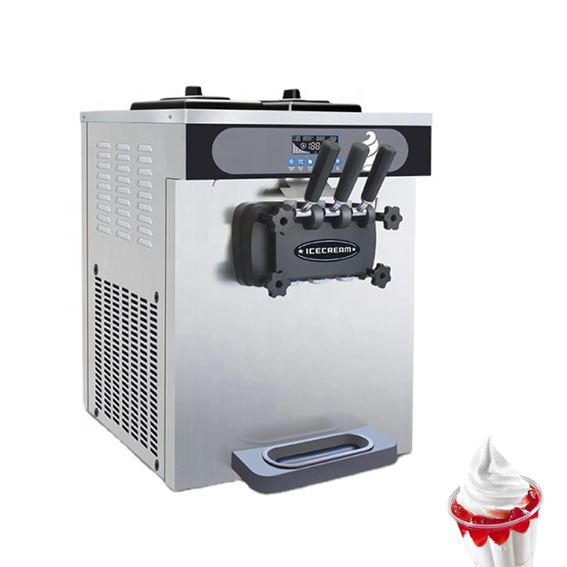 

Commercial Soft Ice Cream Machine Desktop Sundae Ice Cream Maker Vending Machine Stainless Steel