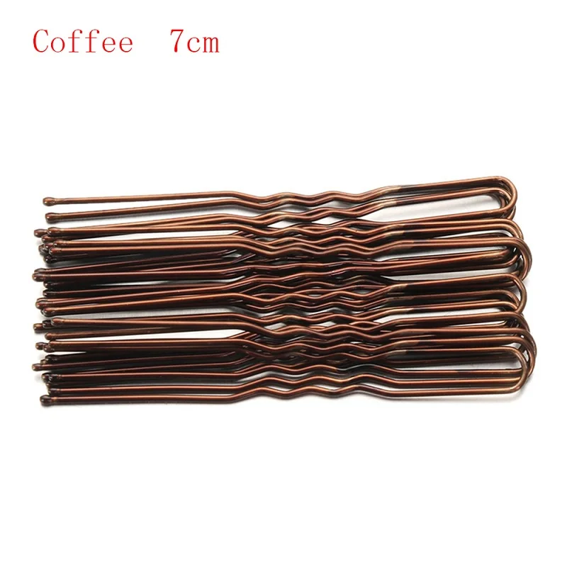 Coffee 7CM Новинка, 20 шт., u-образные заколки для волос, заколки для волос, металлическая заколка, женские инструменты для моделирования, инструмент для свадебной прически, аксессуары для волос - Цвет: Coffee 7CM