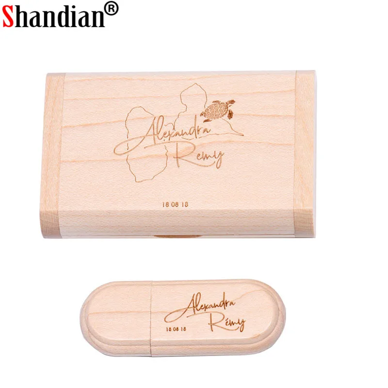 USB флеш накопитель SHANDIAN Maple деревянный 4 ГБ 8 16 32 64 1 шт.|USB флэш-накопители| |