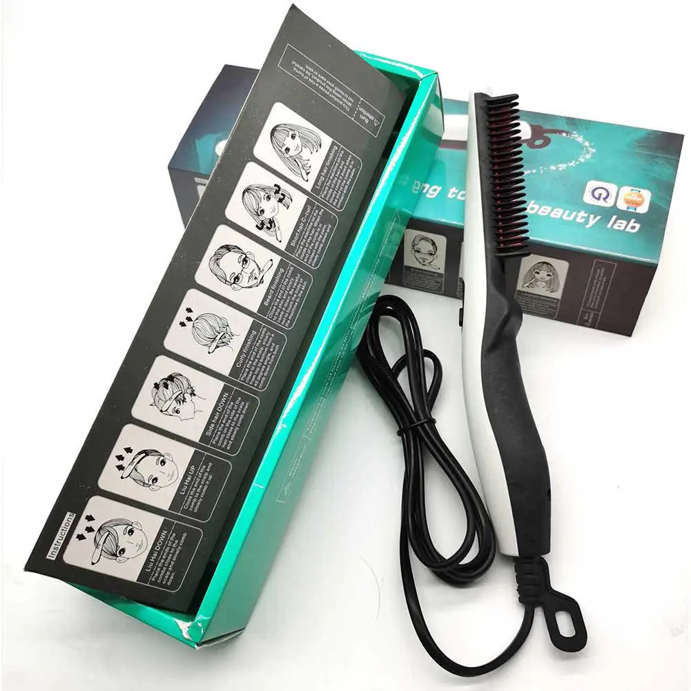 

Male Beard Mustache Styling Straightener Combs for Beard Mustache Care Men Hair Electric Hot Comb Straightening Curling Brush