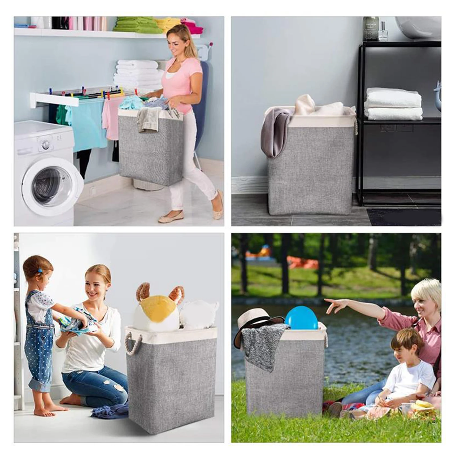 

65L Collapsible Large Capacity Dirty Clothes Laundry Basket Toy Storage Box Bin with Handles Household Sundries Organizer