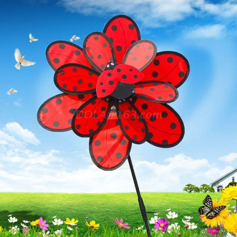

Kids Double Layer Ladybug Windmill Wind Spinner Pinwheel Home Garden Yard Decoration Outdoor Baby Toys