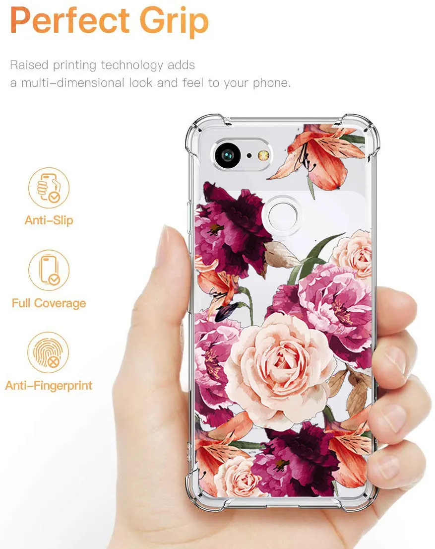 Shockproof Transparent Floral Case For Google Pixel 3A 3AXL 3 XL 3Xl With Clear Flower Girls Women Slim Soft Tpu Cover |
