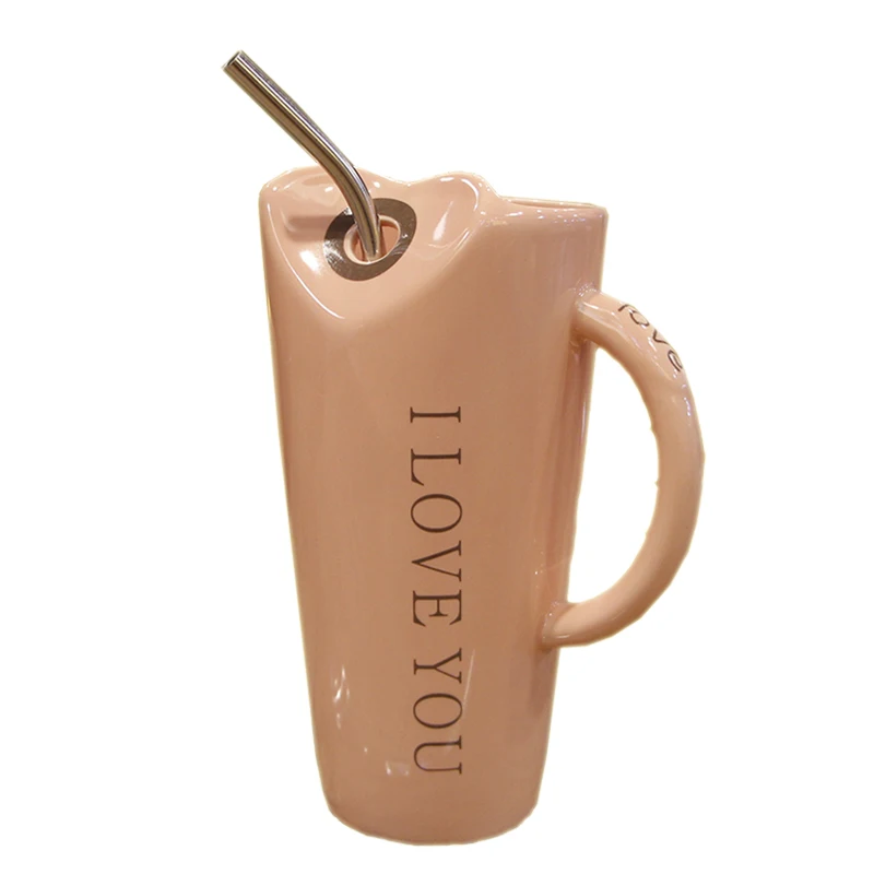 Кофейные кружки розовые керамические креативные чашки для молочного сока и