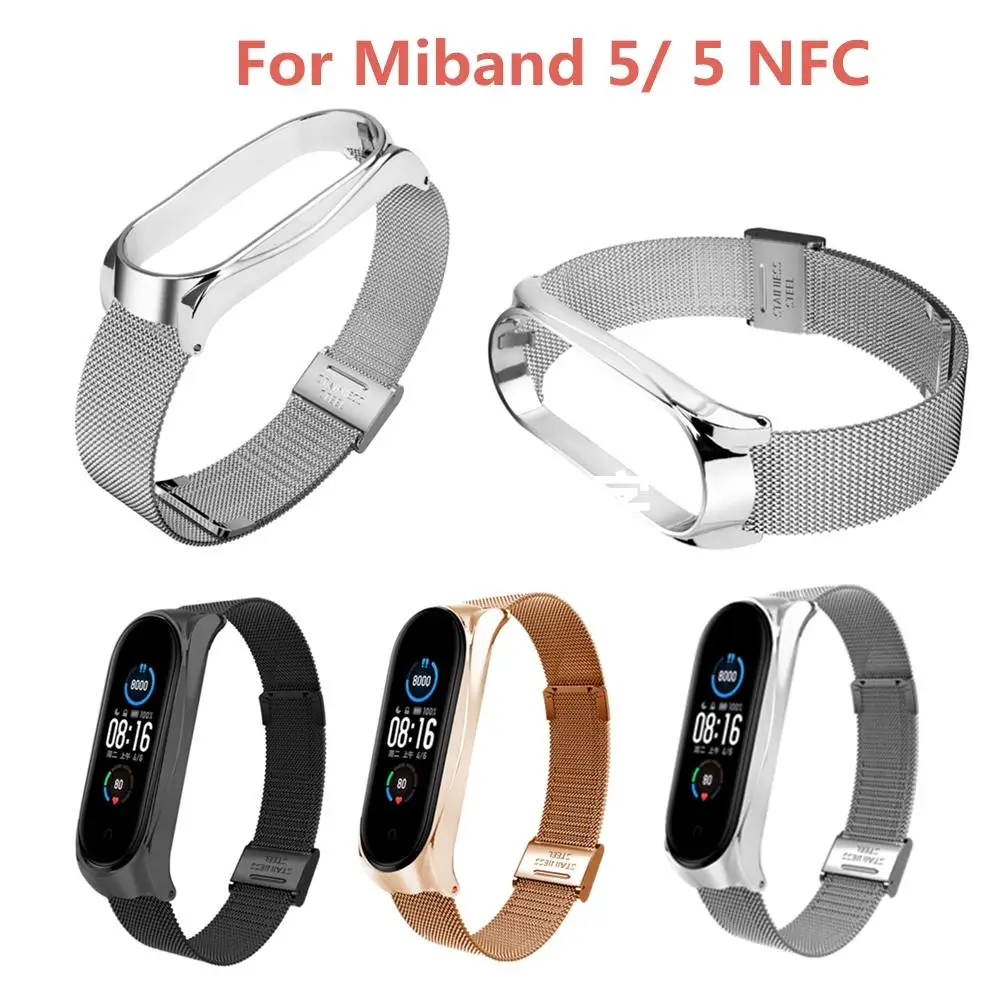 

Milanese Strap For Xiaomi Mi Band 5 4 3/5 NFC Smart Wristband Metal Watchband Replaceable Bracelets Correa For Miband 5 4 3 Mi5