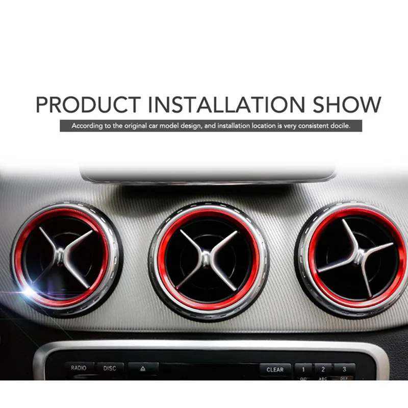 

5pc Car Styling Accessories Air Conditioning Vent Outlet Ring Cover Trim Decoration For Benz A B CLA GLA Class