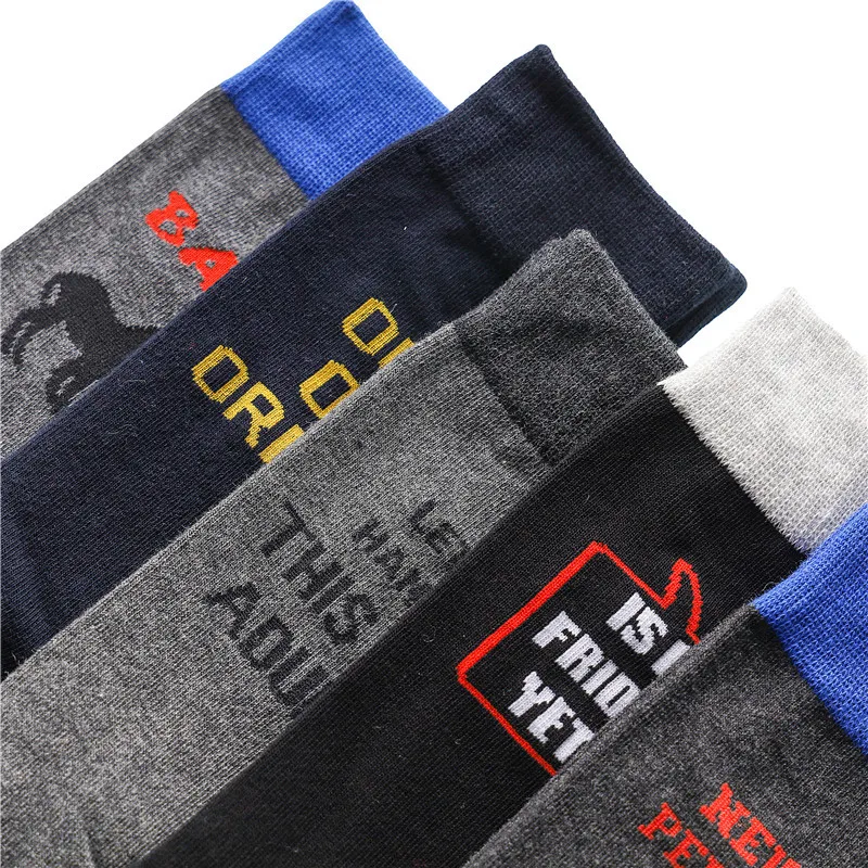 

Tube Socks Men Cotton Letters Harajuku Comfortable Men's Socks with Inscriptions Male sock Size 38-44