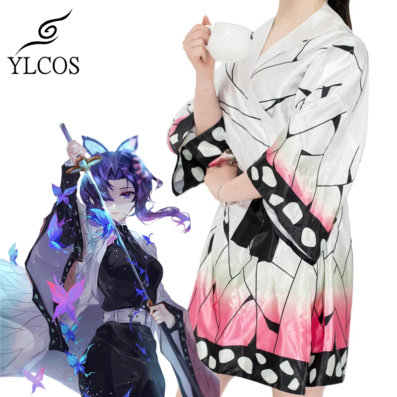 

Костюм из аниме «рассекающий демонов», Kochou Shinobu, шелковая пижама для женщин и девушек, домашний сексуальный костюм