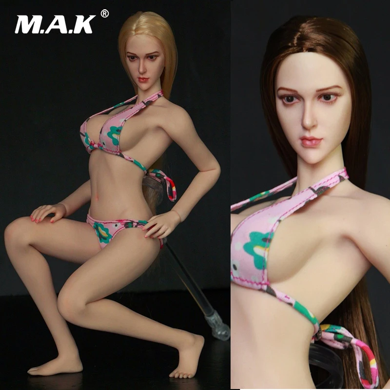 

New 1:6 Scale European Beauty Girl Hair Head 1:6 Brown/Blond Long Hair Female Head Sculpt for 12'' pale /Tan Body Action Figure
