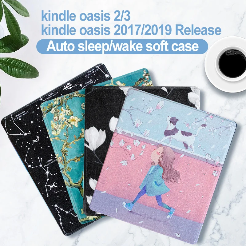 Чехол Kindle Oasis 2019 для (выпуск 9 и 10 поколений-выпуск 2017 2019) мягкий чехол с функцией