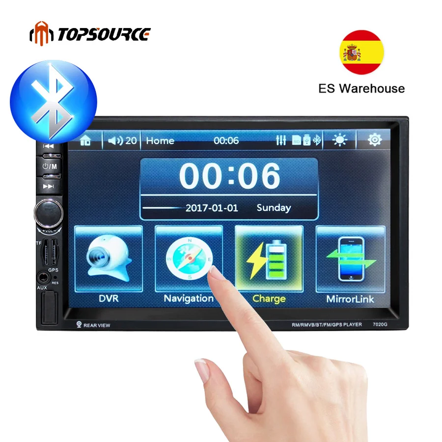 Универсальный автомобильный DVD видео мультимедийный плеер TOPSOURCE 7020G 2 Din 1080P 7