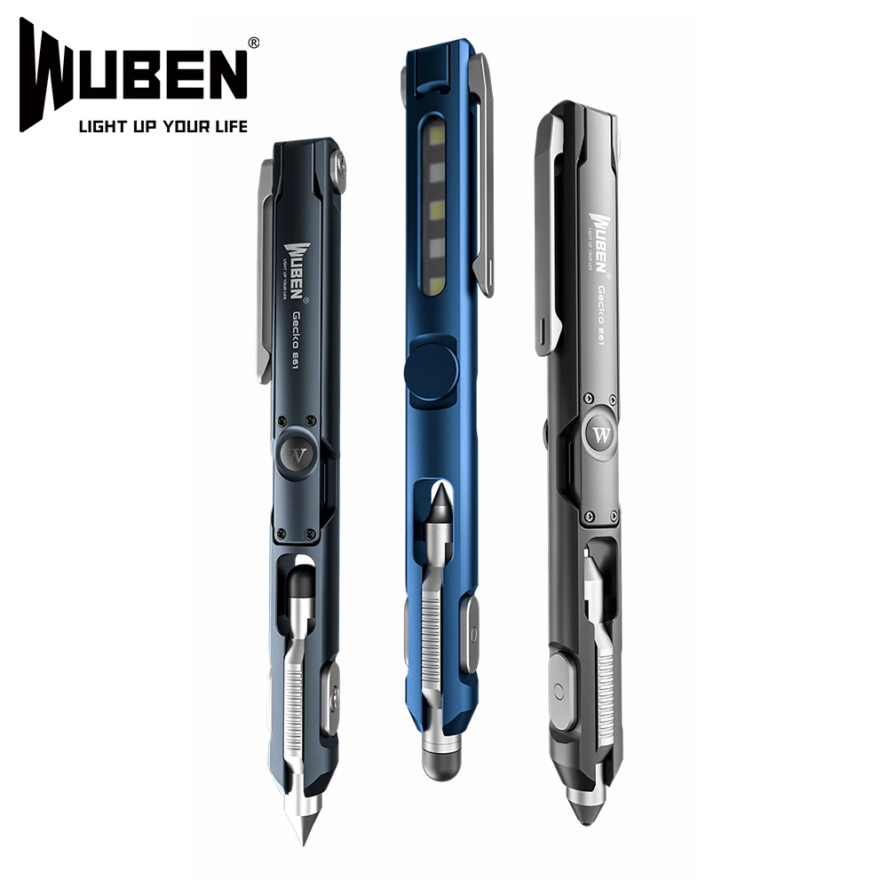 WUBEN Gecko E61 USB Rechargeable LED Pen Light Flashlight Multi-Functional EDC Tactical Penlight