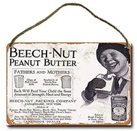 metal sign 8 x 12 inch 1916 beech nut peanut butter wall decor hanging sign