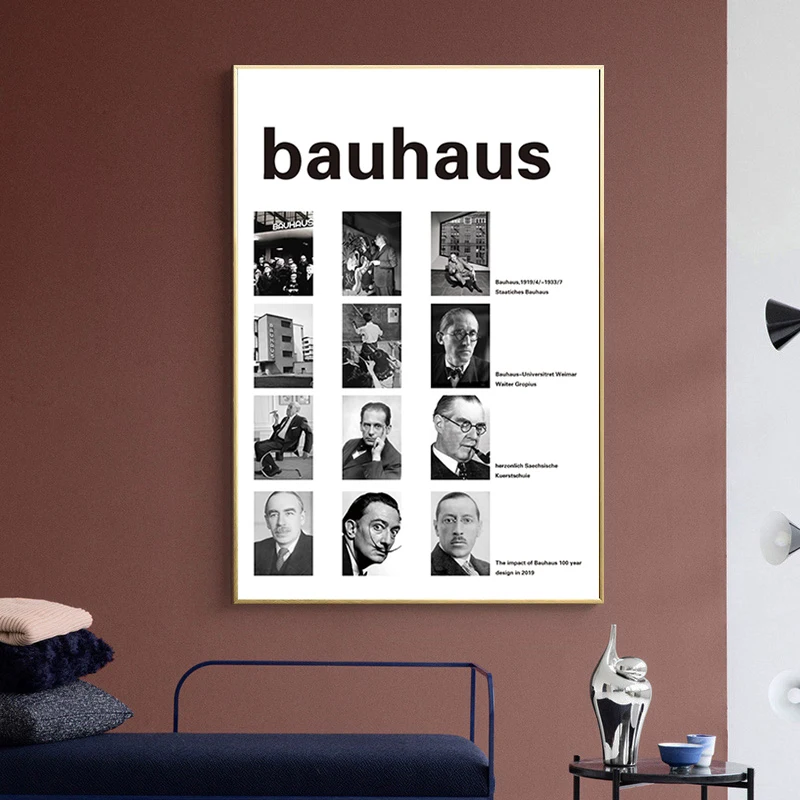

Классический дизайн Bauhaus, плакат, Минималистичная черная и белая Настенная картина, искусство, картины для декора гостиной
