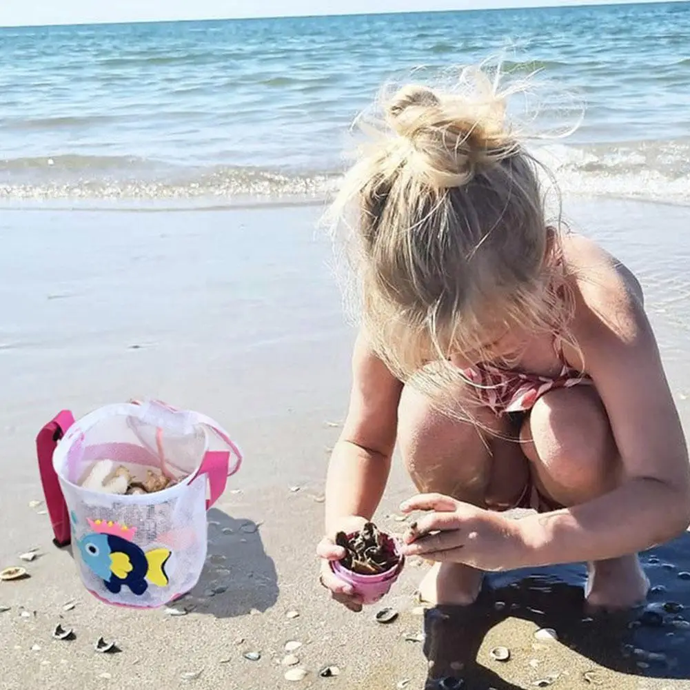 

Children Beach Bag Mesh Beach Bag Tote Pouch Storage Toy Toys For Kids Organizer Beach Bag Sand Mesh Beach Kids Seashell N6B3