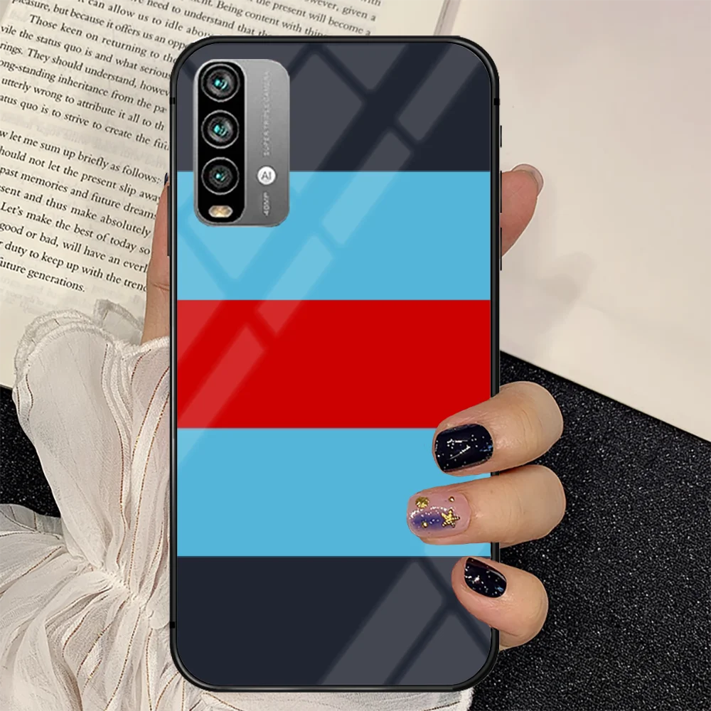 

Martini Racing Car Phone Tempered Glass Case Cover For Xiaomi Redmi note k 7 8 9 10 30 40 A C T S Pro 3D Phone case Cell Prime