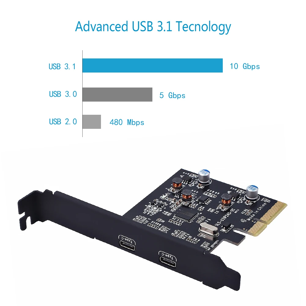 плата расширения pci e express 4 к usb 31 gen 2 10 гб