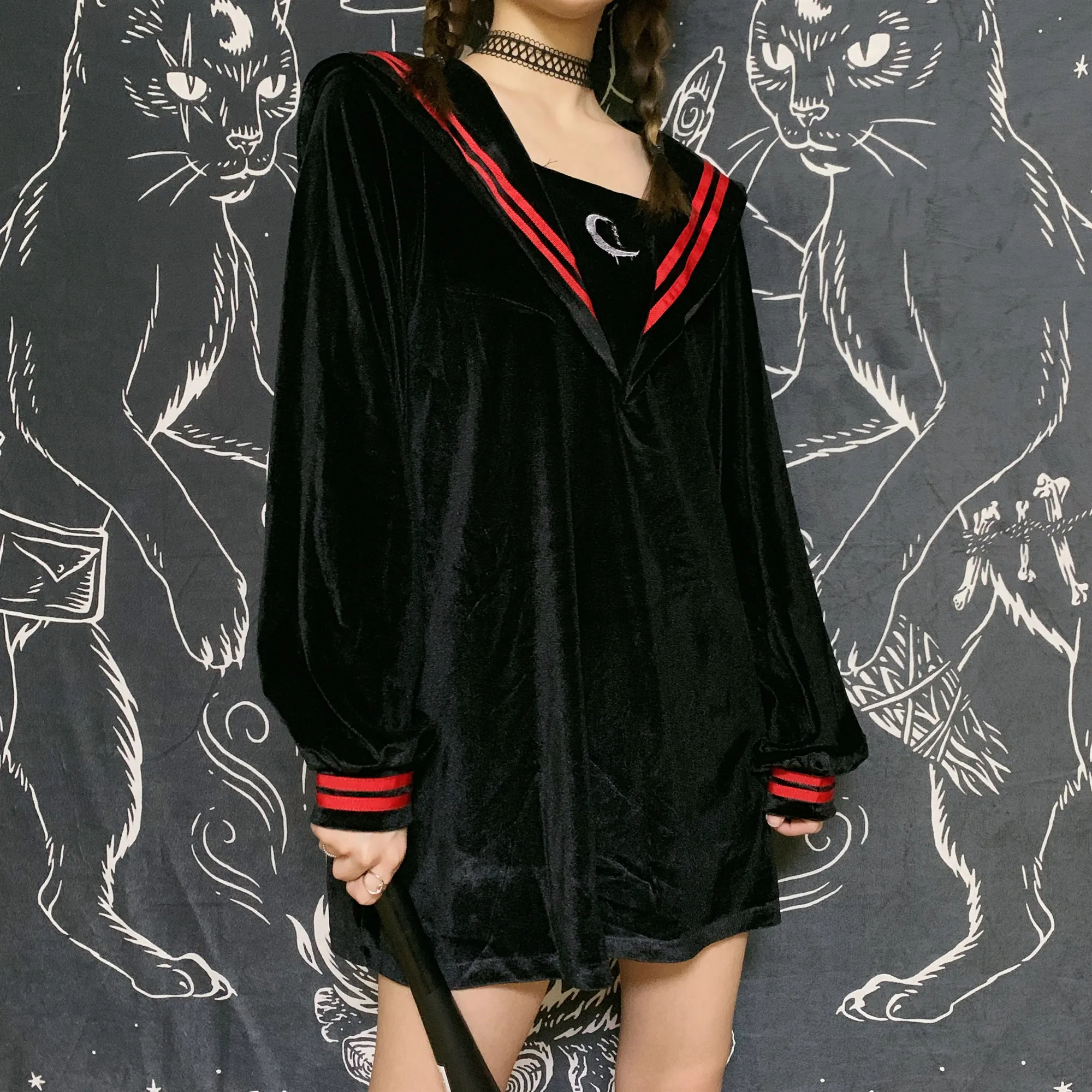 Ruibbit/осенне-зимняя женская рубашка с длинным рукавом полосатая вышитая морская