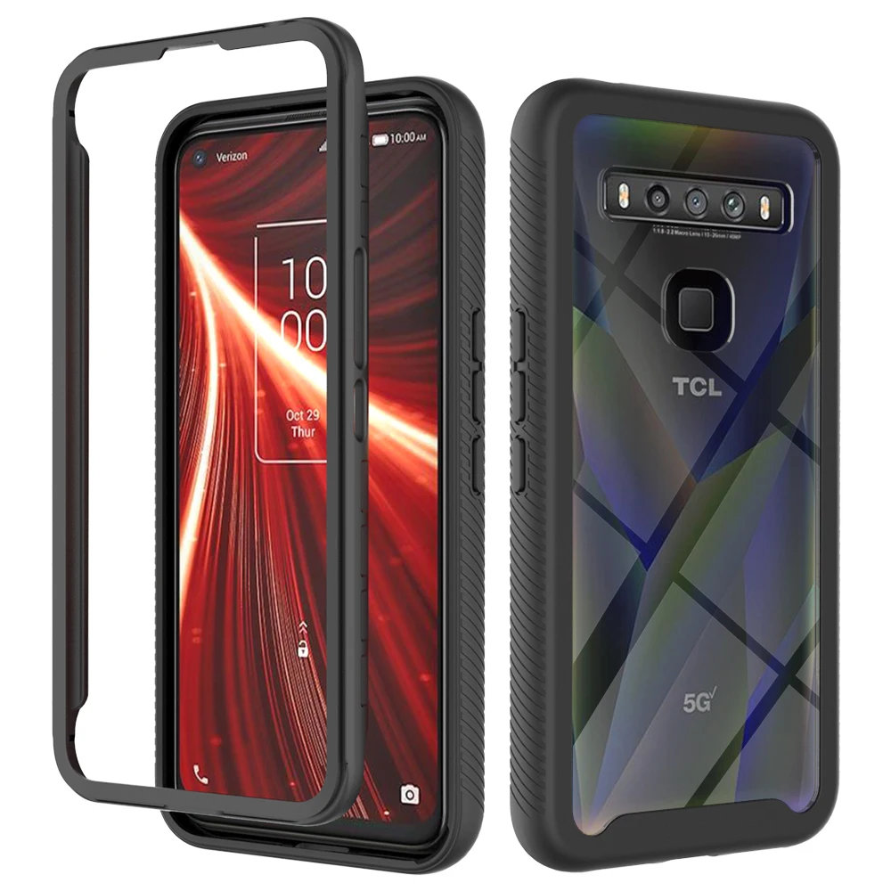 

Для TCL 10 5G UW с украшением в виде кристаллов чехол жесткий чехол-накладка с Панель 360 Защита принципиально T-Mobile 10 5G чехол TCL10 телефон бампер про...