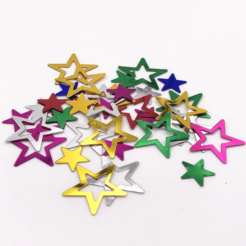 

10g/Lot 20mm Mixed Size Hollow Out Five-Pointed Sequins Pendant Paillettes DIY Wedding Party Decoration Lentejuelas Accessories