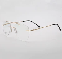 men women unisex vintage ultralight alloy rimless frame custom made myopia glasses 1 to 6 and reading glasses 1 to 4