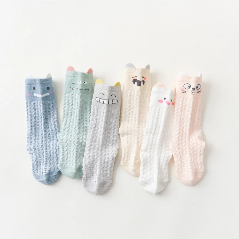 Summer Mesh Baby Stockings Baby Socks Pure Cotton Thin Cartoon Baby Mosquito Net Breathable Stockings