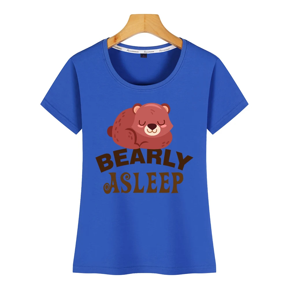 Топы футболки женские bearly awake Fit черные на заказ |