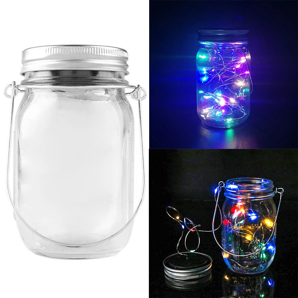 Solar Mason Jar Lid Lights 1m 2m LED Fairy Copper Wire Bottle String Hanging Lamps for Wedding Patio Outdoor Garden Party Decor