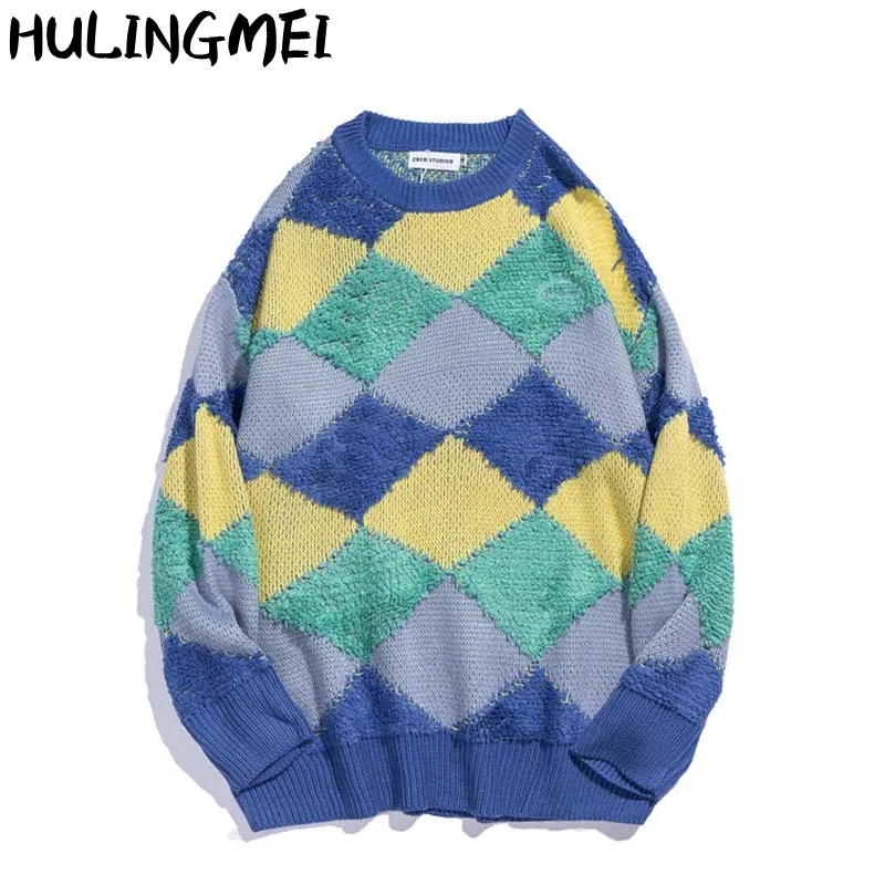 

Повседневный свитер в клетку с круглым вырезом, с длинным рукавом