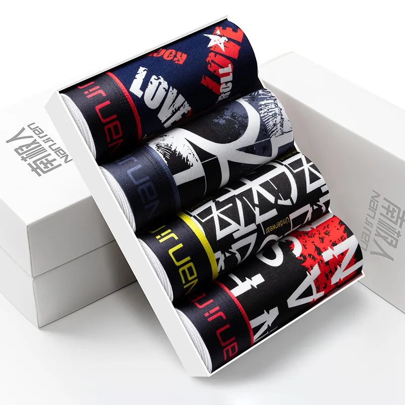 4pcs / Mens Underwear Shorts Boxer Shorts Mens Sexy Underwear High Quaity Men's Underwear Pure Cotton Breathabe Boxer Shorts
