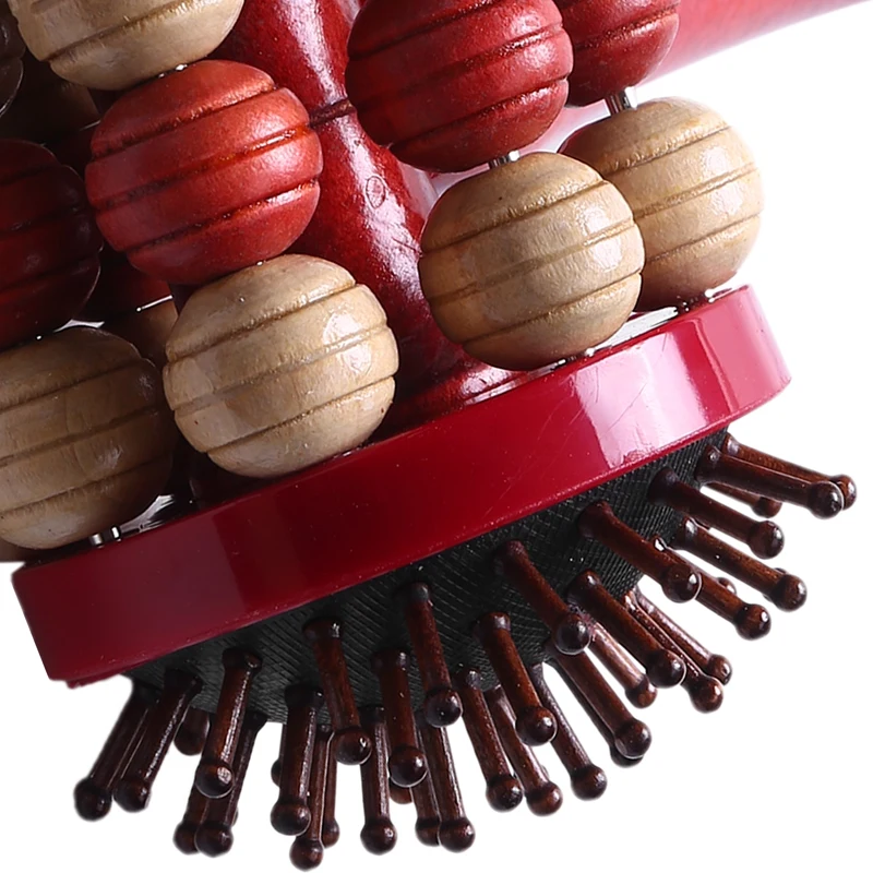 

Handle Wooden Roller Massager Hammer Stick Knock Massager With Comb Roller And Needle For Blood Circulation For Back Waist Care