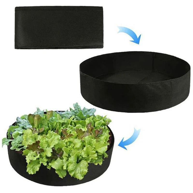 

3 Packs of Garden Planting Bags Vegetable Planting Bags-2 x Rectangular Planting Bags and 1 x Round Planting Bags