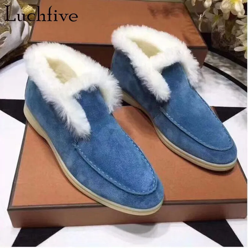 Модные шерстяные зимние женские ботинки обувь на плоской подошве с острым носком