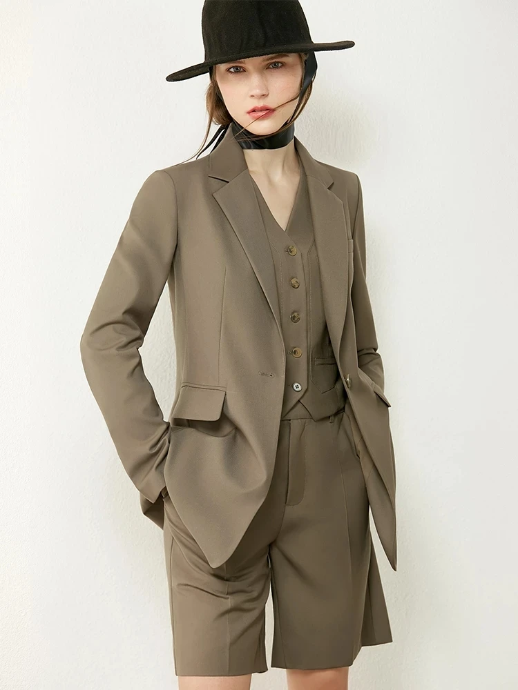 Women's slim three-piece suit casual business formal wear Knee Length temperament suit suit