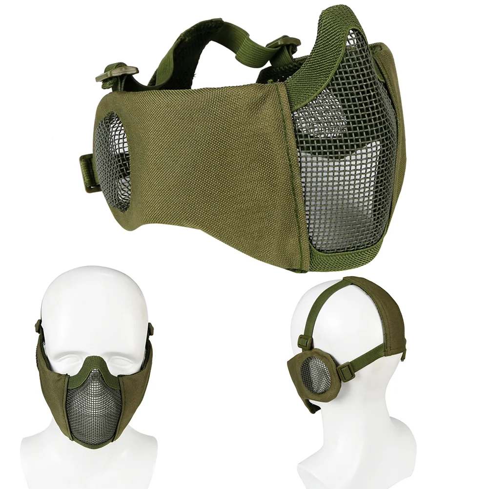 

Складная полумаска для страйкбола и пейнтбола, из низкоуглеродистой стали, удобная Регулируемая защитная маска