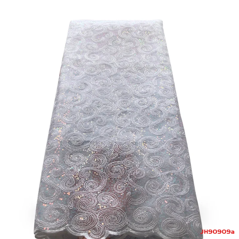 

African lace fabric 2019 high quality lace Orange Glitter tulle lace fabric for women special Embroidery Sequin Lace f190909