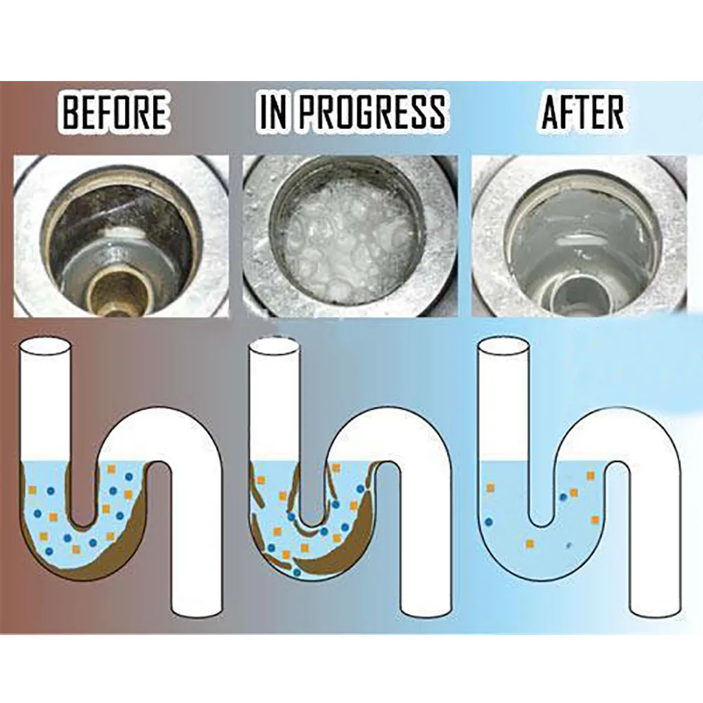

Drain Cleaner Agents Powerful Foaming Sterilizes and Deodorizes Clogged Pipes