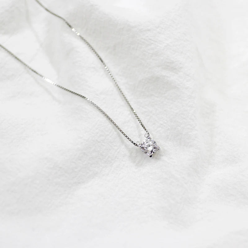 Женское Ожерелье с кулоном из серебра 925 пробы фианитом | Украшения и аксессуары