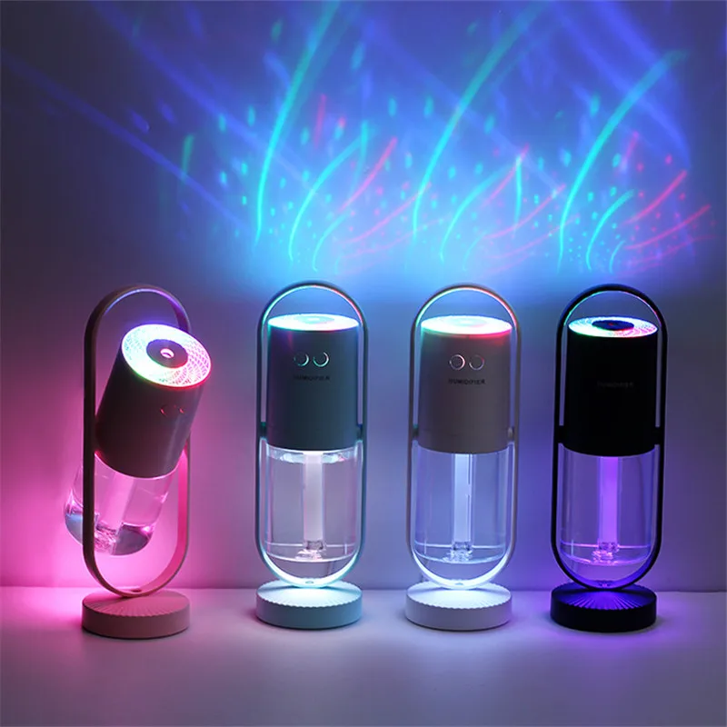 

360° Rotation Air Humidifier 5 Mode Cool Led Light USB Essential Oil Diffuser Aroma Fogger Mist Maker for Car Home