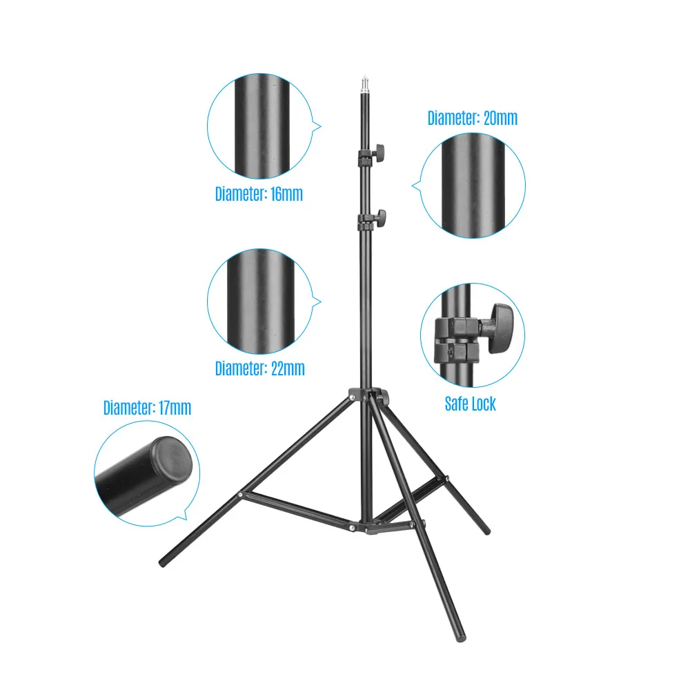 Регулируемый светильник тренога для фотосъемки со стальным 176 см/1/4 футов
