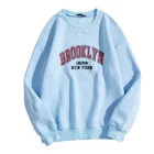 Женский пуловер с длинным рукавом, круглым вырезом и надписью