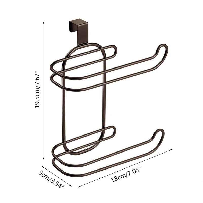 

Hold 2 Rolls Metal Compact Hanging Over The Tank Toilet Tissue Paper Roll Holder