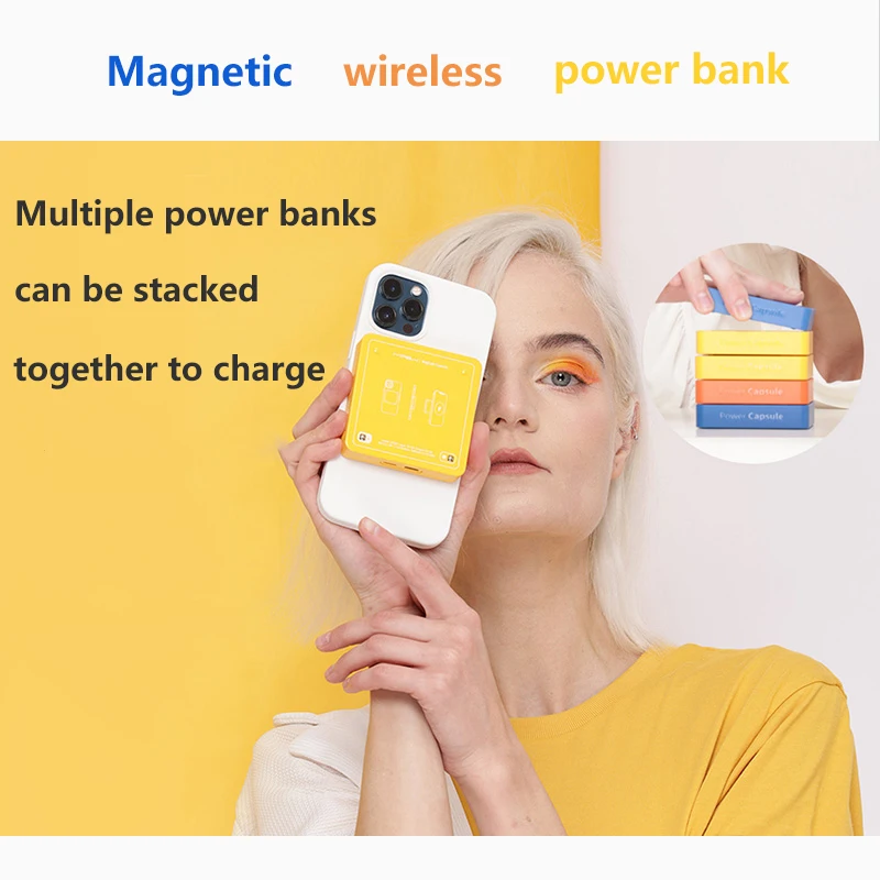 

5000mAh Magnetic Portable Mobile Phone Mini Power Bank 15W Fast Wireless Charging For iphone 13 12 Pro Portable External Battery